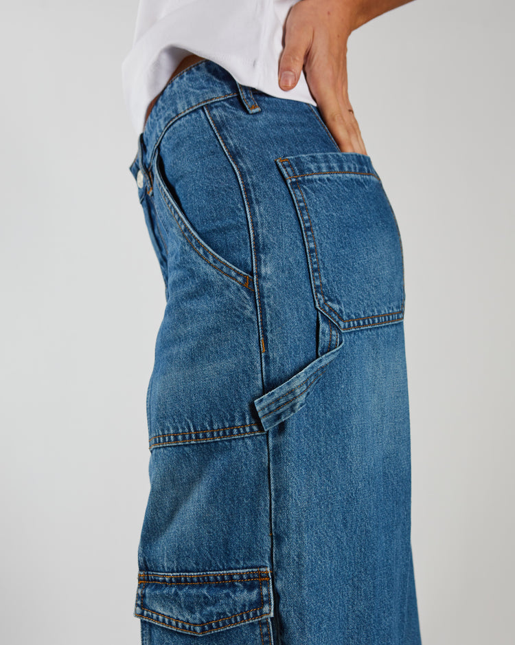 Veda Wide Leg Jean Medium Blue