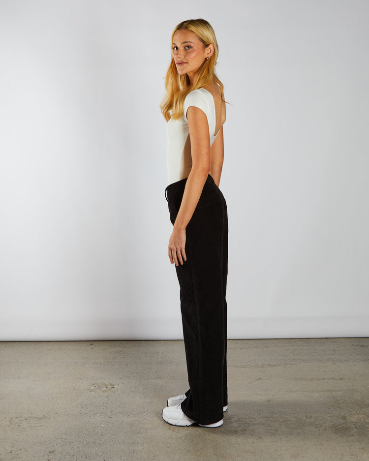 Paris Cord Wide Leg Black