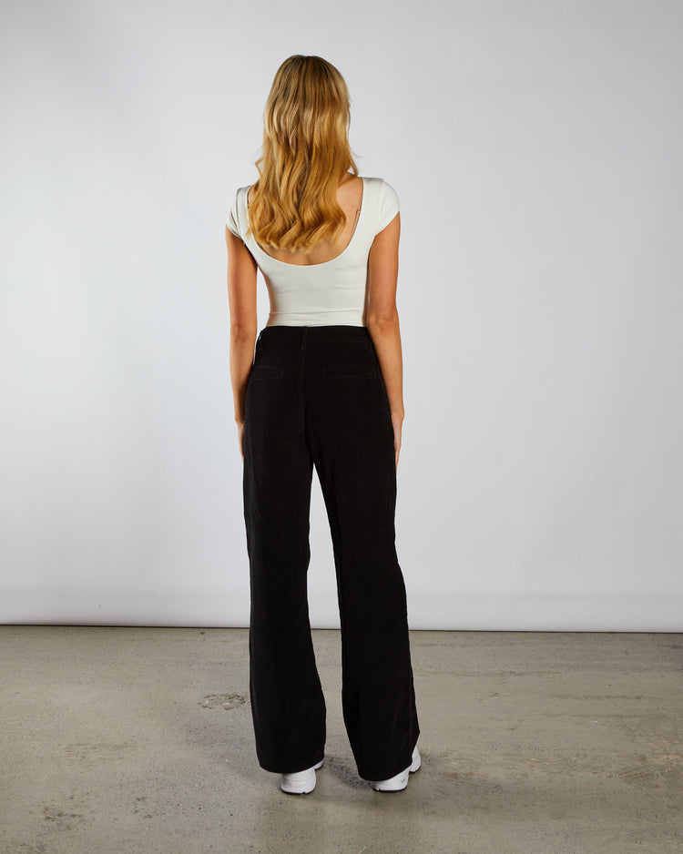 Paris Cord Wide Leg Black
