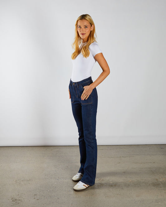 Gina HR Bootleg Blue Selvedge