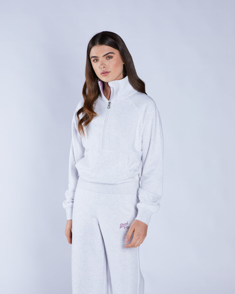 Annie Half Zip Grey Marl