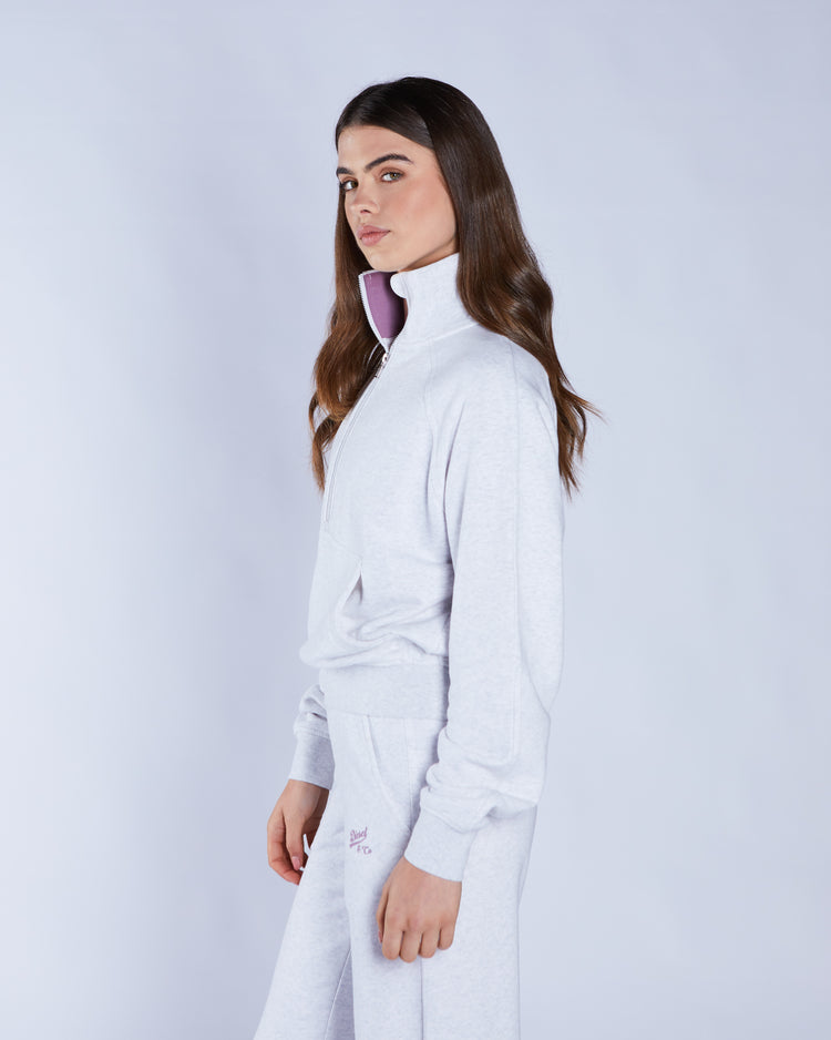 Annie Half Zip Grey Marl