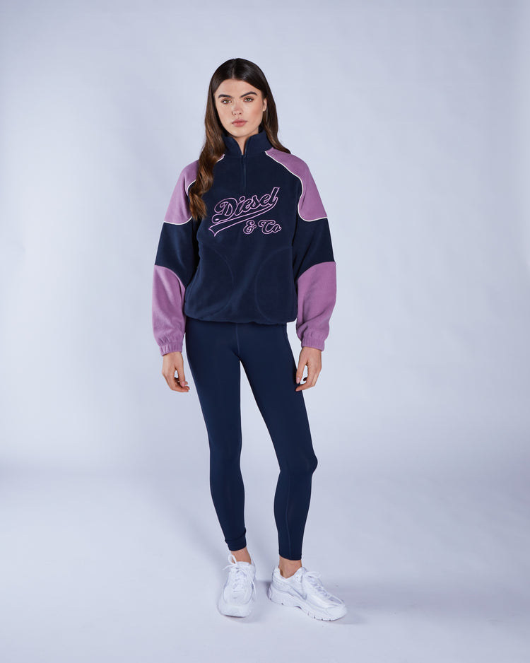 Avi Fleece Half Zip Navy Blossom