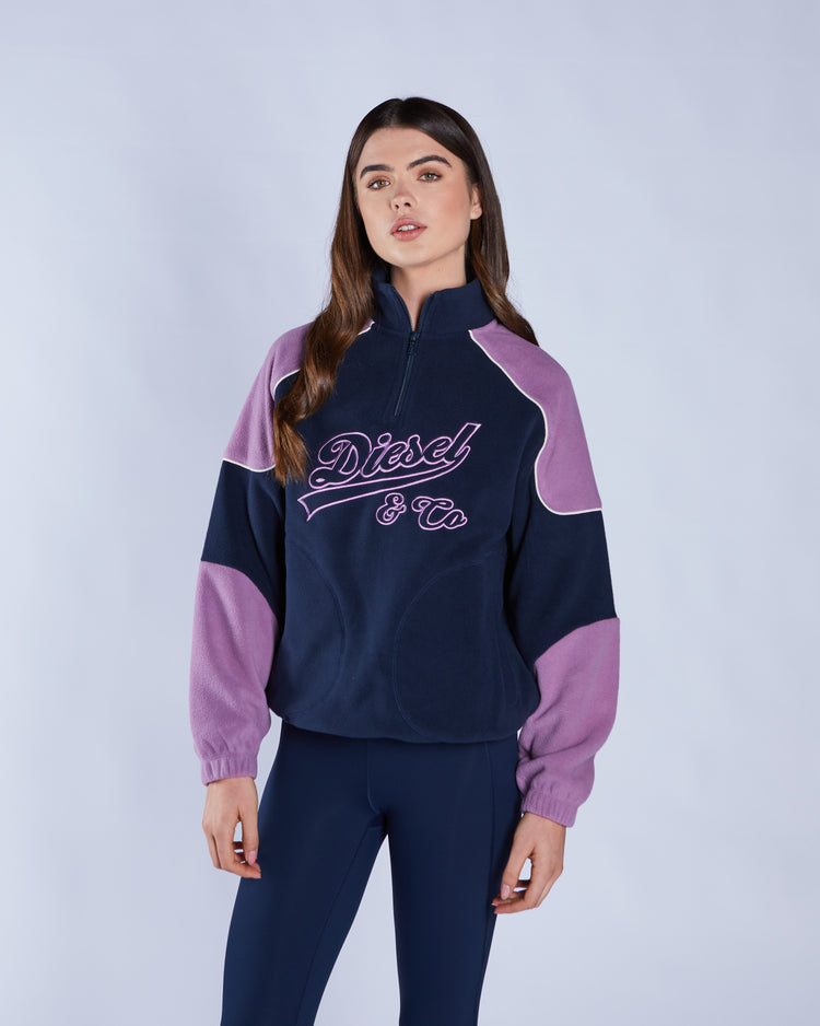 Avi Fleece Half Zip Navy Blossom