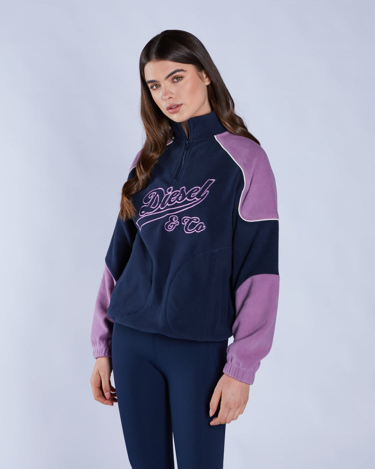 Avi Fleece Half Zip Navy Blossom