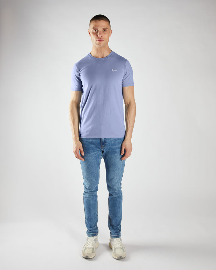 Basic Caden O Neck Tee Court Blue