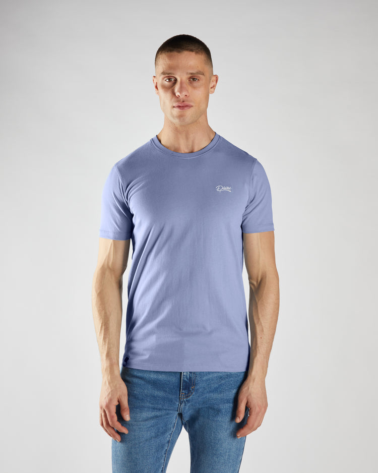 Basic Caden O Neck Tee Court Blue