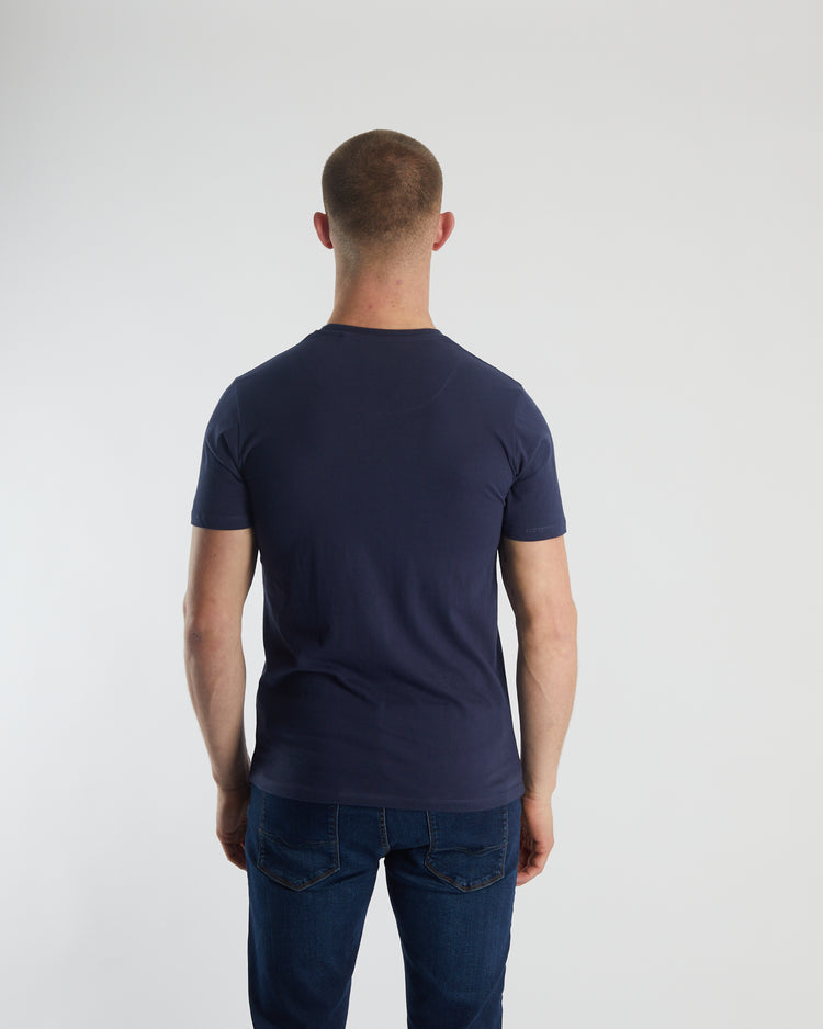 Basic Caden O Neck Tee Navy Iris