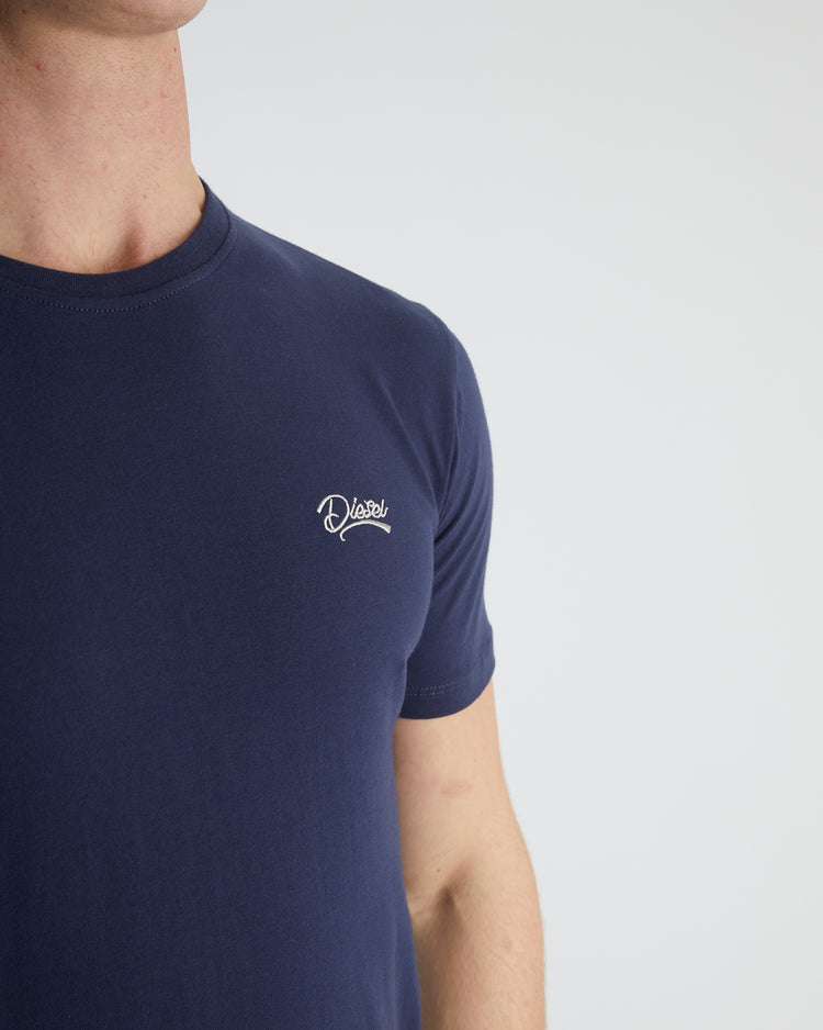 Basic Caden O Neck Tee Navy Iris