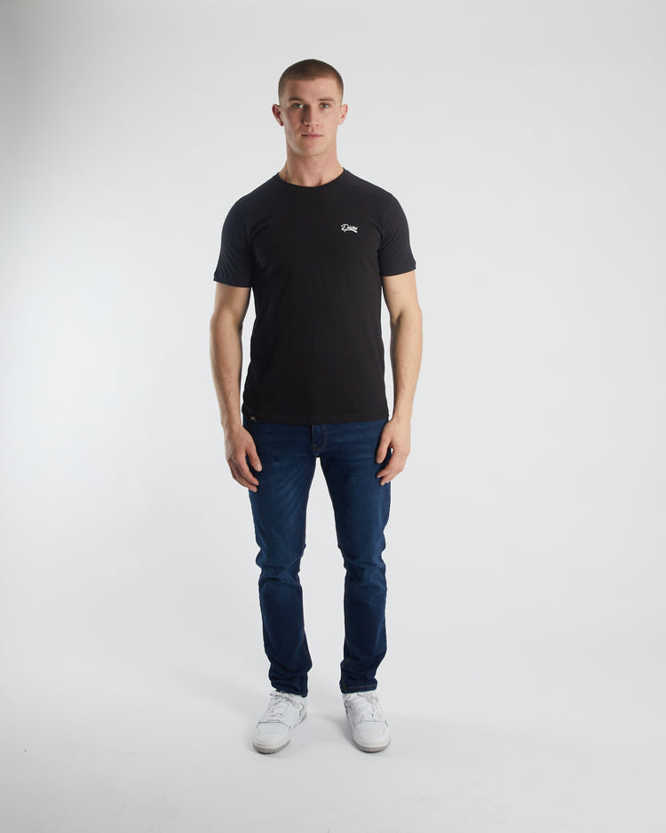 Basic Caden O Neck Tee Black