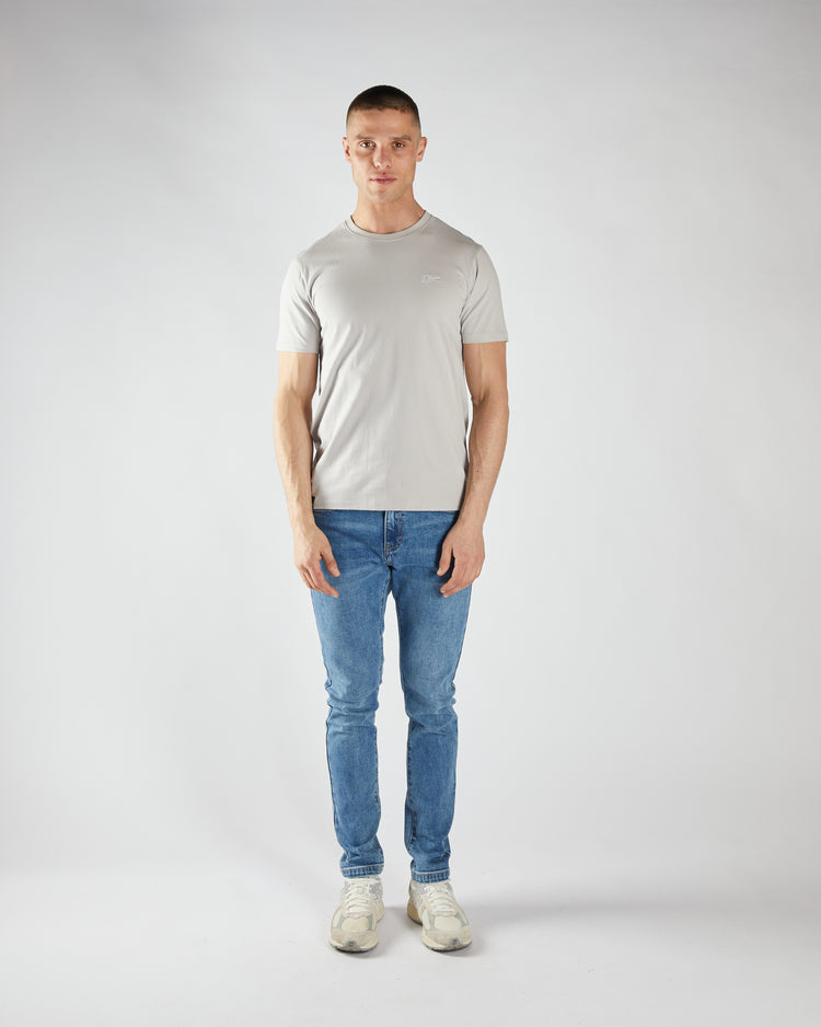 Basic Caden O Neck Tee Distant Grey