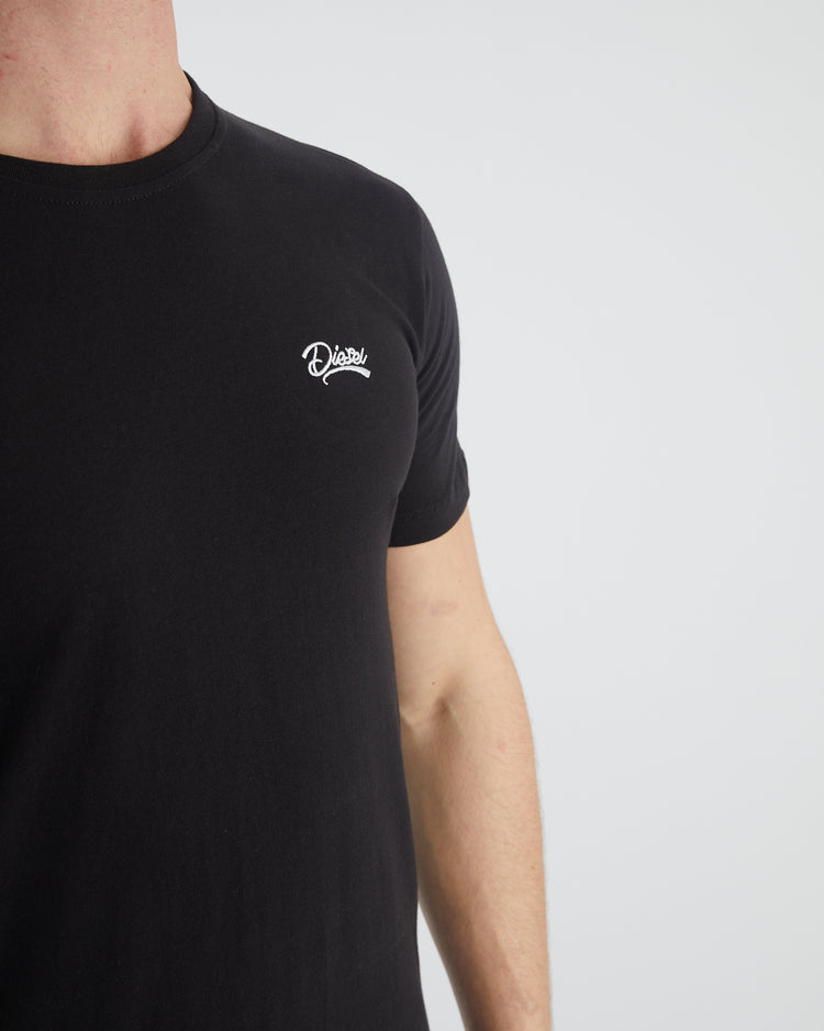 Basic Caden O Neck Tee Black