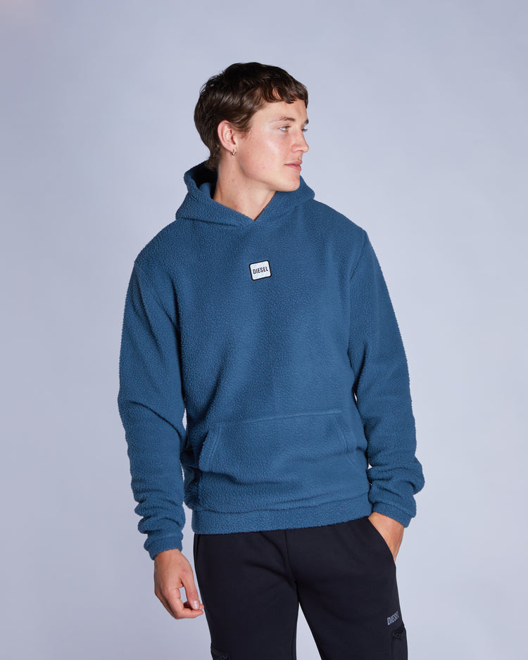 Bernardo Borg Fleece Hoodie Steel Blue