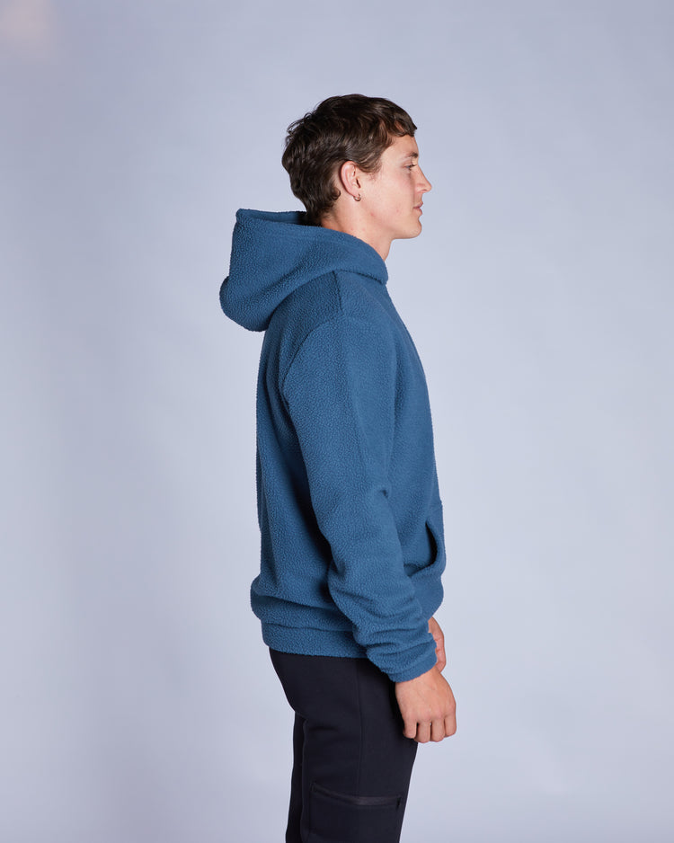 Bernardo Borg Fleece Hoodie Steel Blue