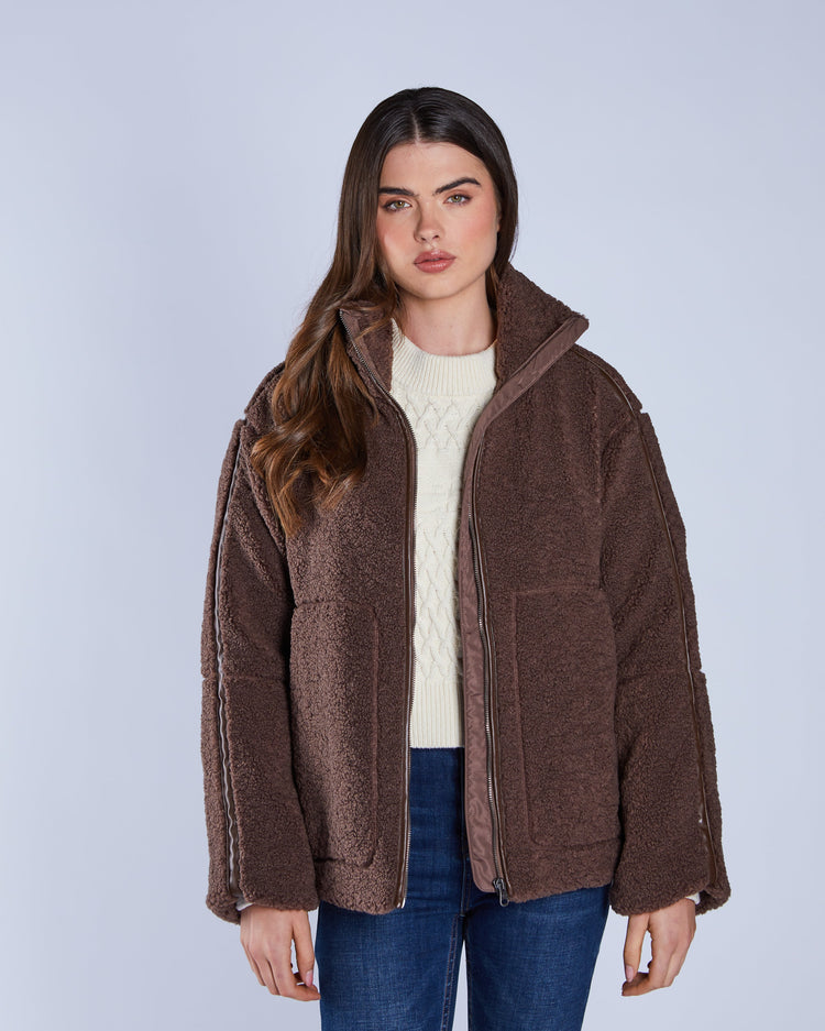 Brie Borg Fleece Jacket Pudding Brown