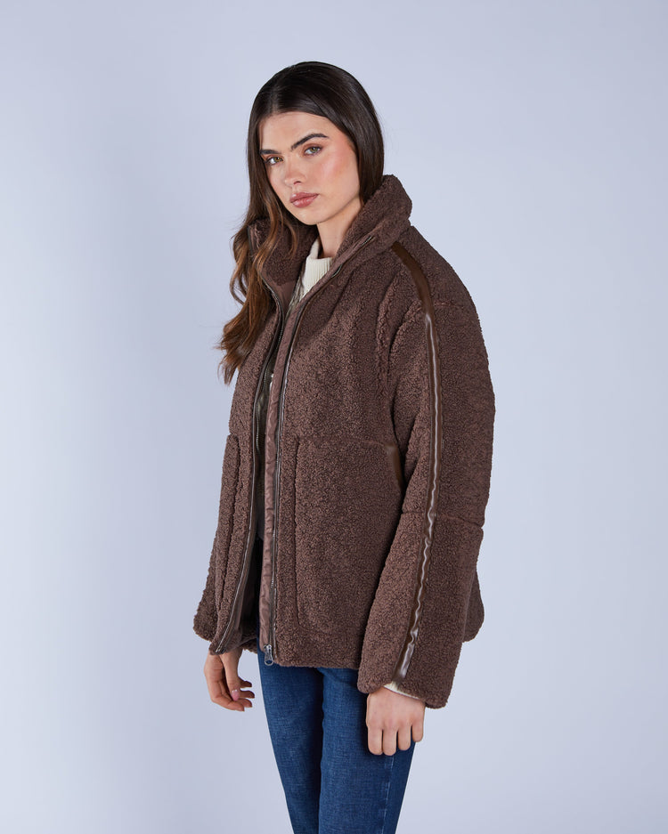 Brie Borg Fleece Jacket Pudding Brown