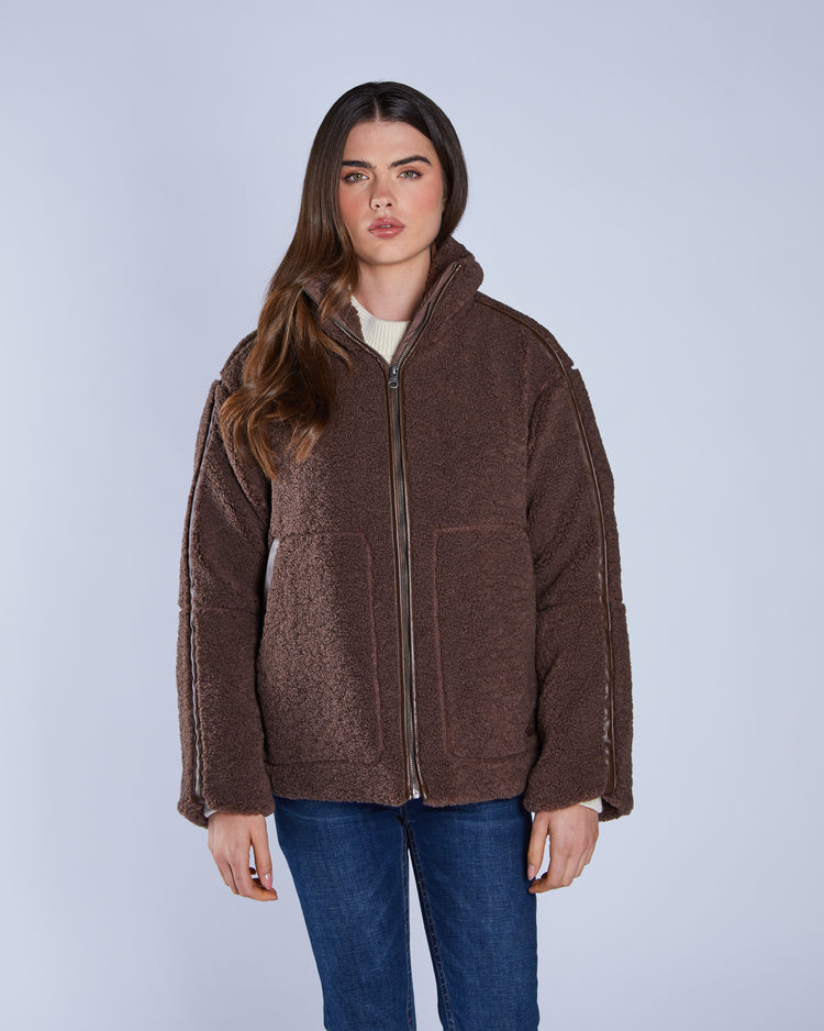 Brie Borg Fleece Jacket Pudding Brown