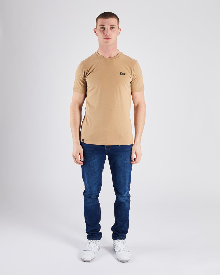 Basic Caden O Neck Tee Cuban Brown