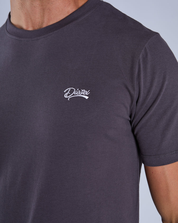 Basic Caden O Neck Tee Deep Grey