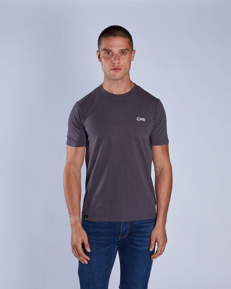 Basic Caden O Neck Tee Deep Grey