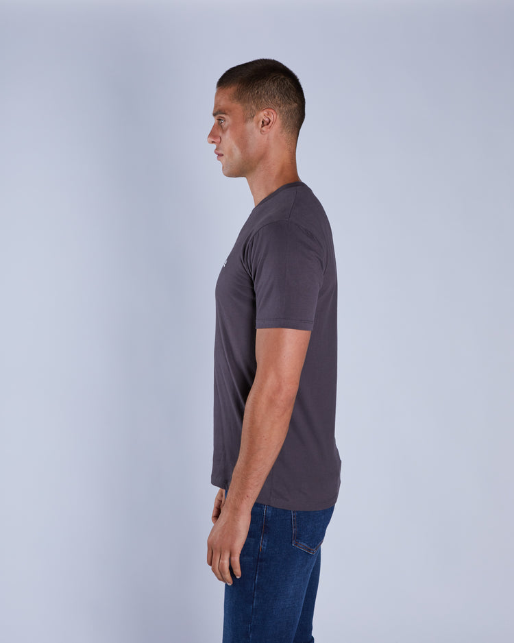 Basic Caden O Neck Tee Deep Grey