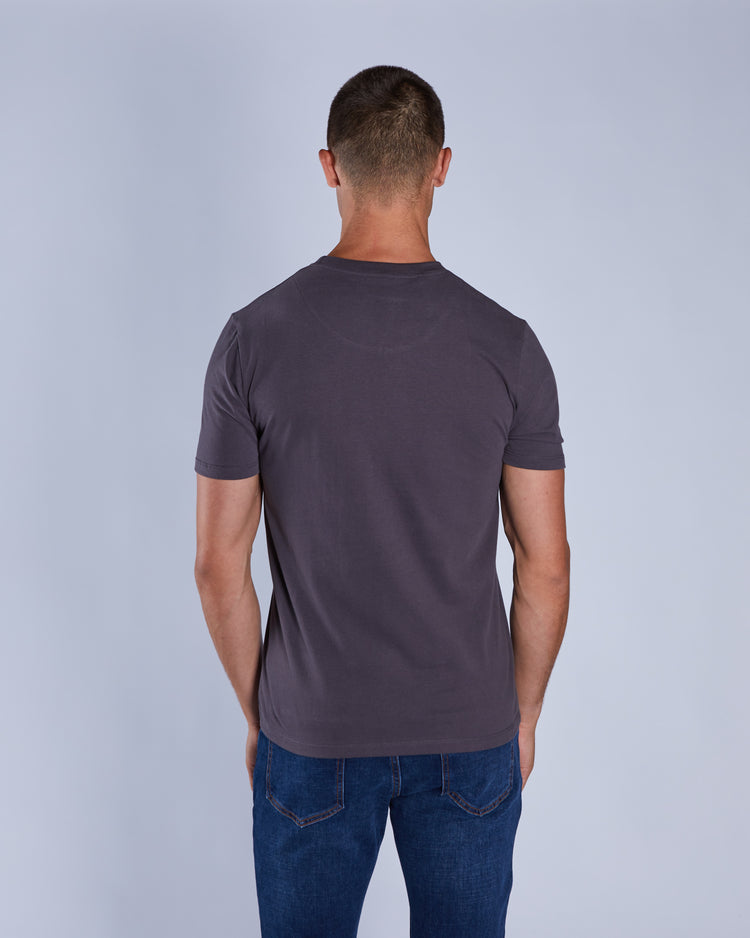 Basic Caden O Neck Tee Deep Grey