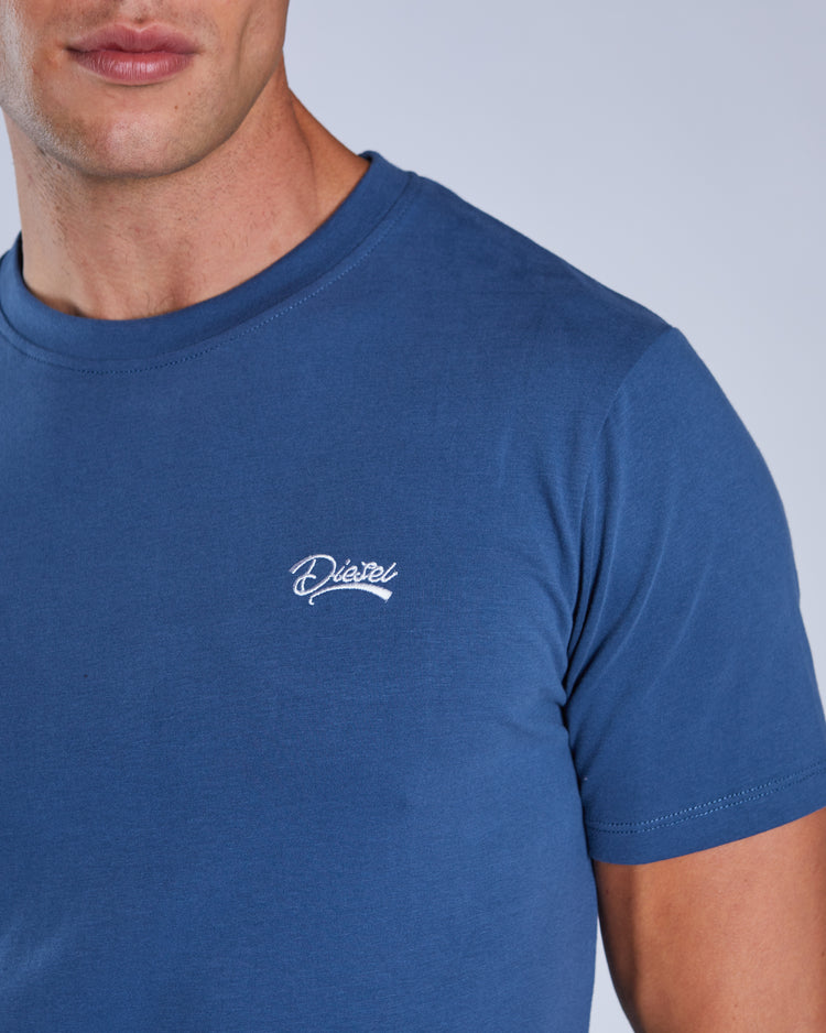 Basic Caden O Neck Tee Falcon Blue
