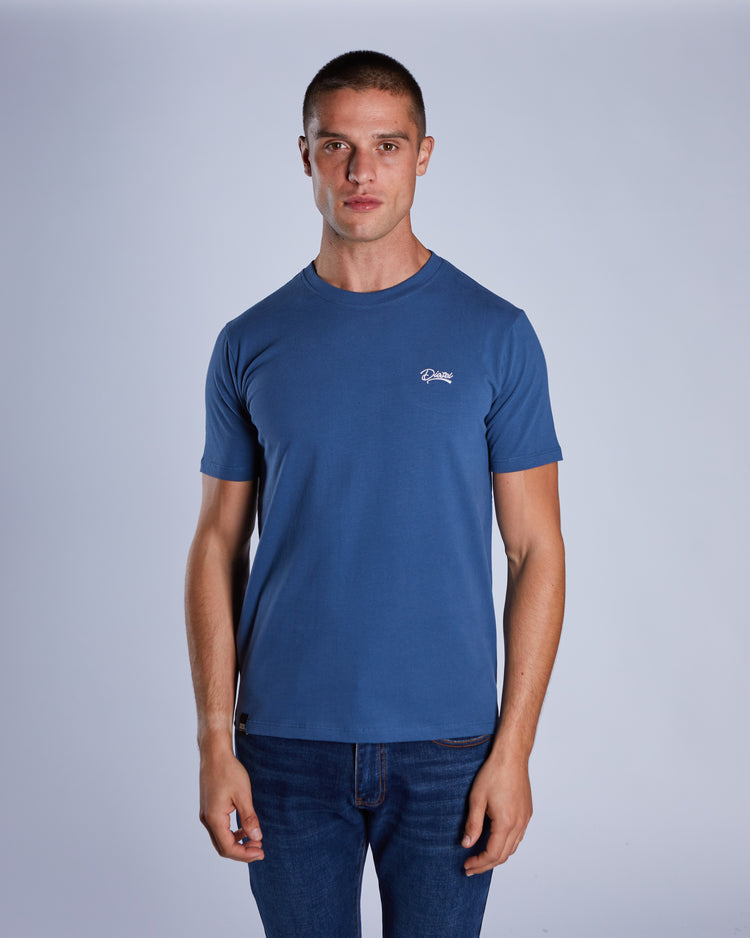 Basic Caden O Neck Tee Falcon Blue