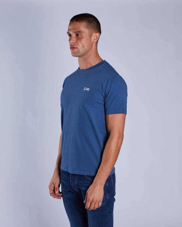 Basic Caden O Neck Tee Falcon Blue
