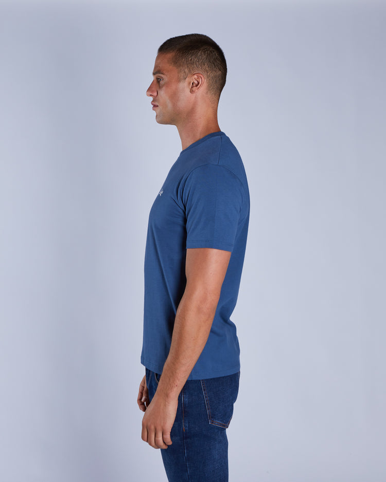 Basic Caden O Neck Tee Falcon Blue