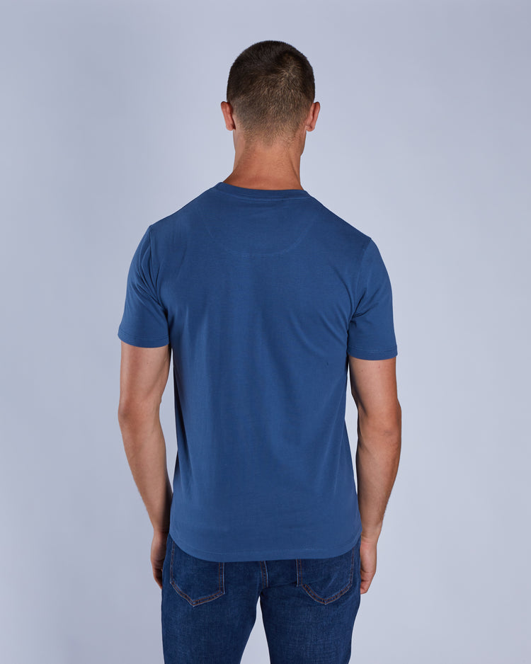 Basic Caden O Neck Tee Falcon Blue