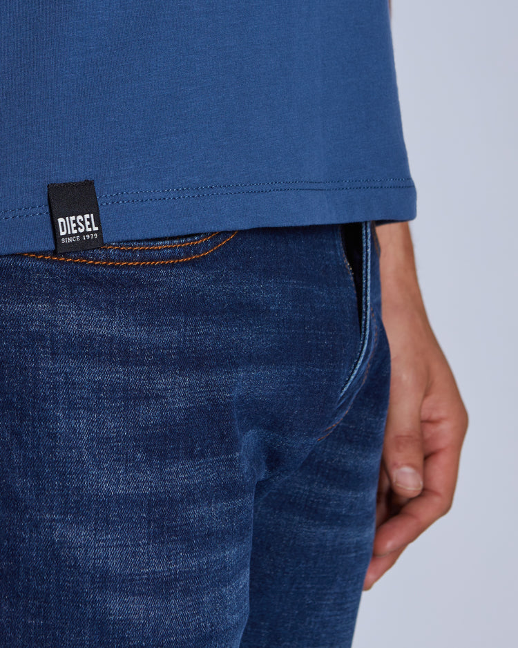 Basic Caden O Neck Tee Falcon Blue