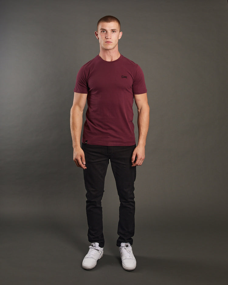 Basic Caden O Neck Tee Wine Port
