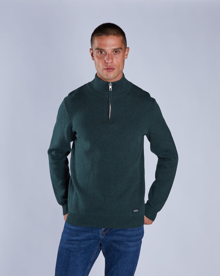Colter Half Zip College Green Marl