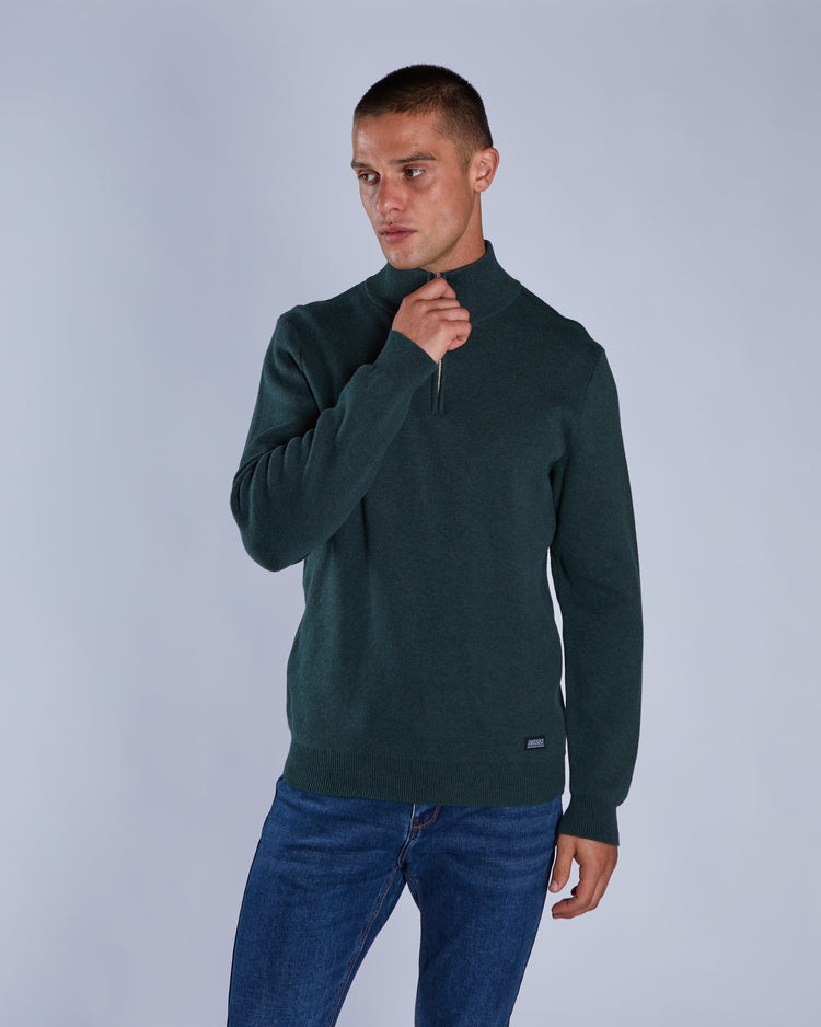 Colter Half Zip College Green Marl