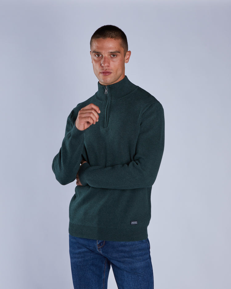 Colter Half Zip College Green Marl
