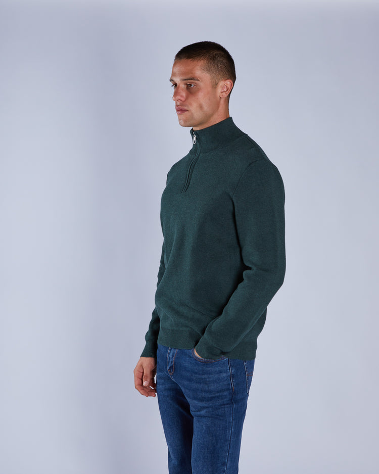 Colter Half Zip College Green Marl