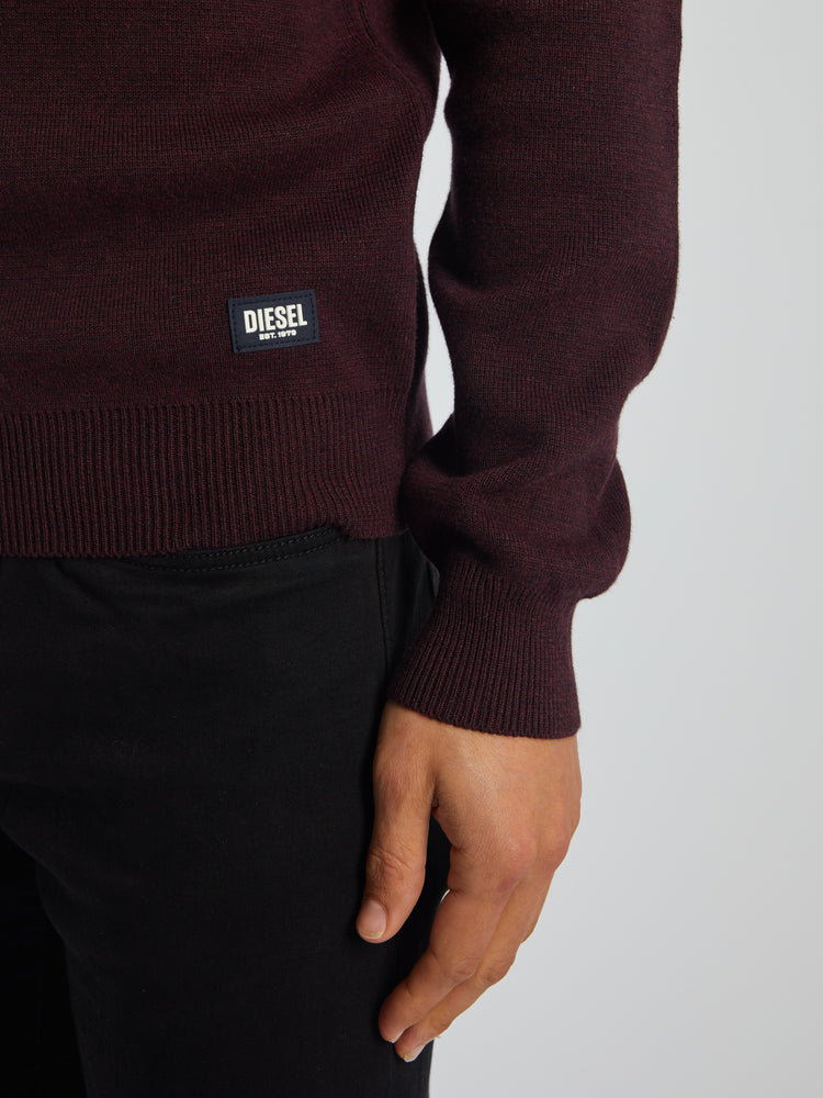 Colter Half Zip Wine Port Marl
