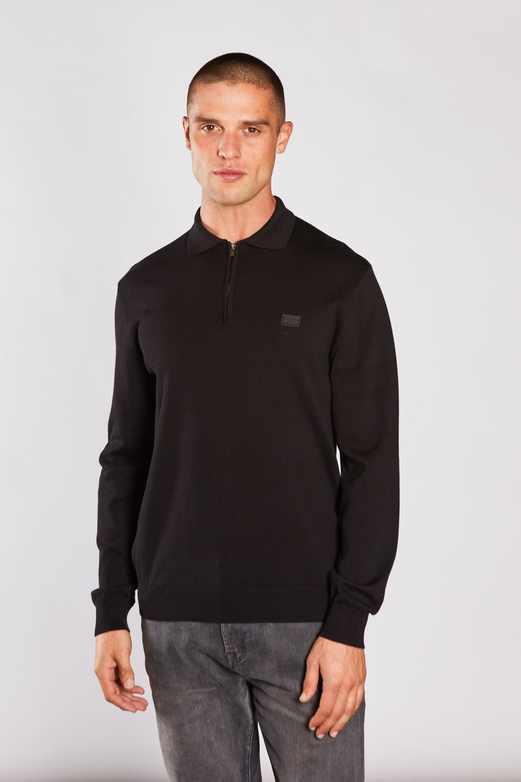 Dino Knit Polo Black Tar