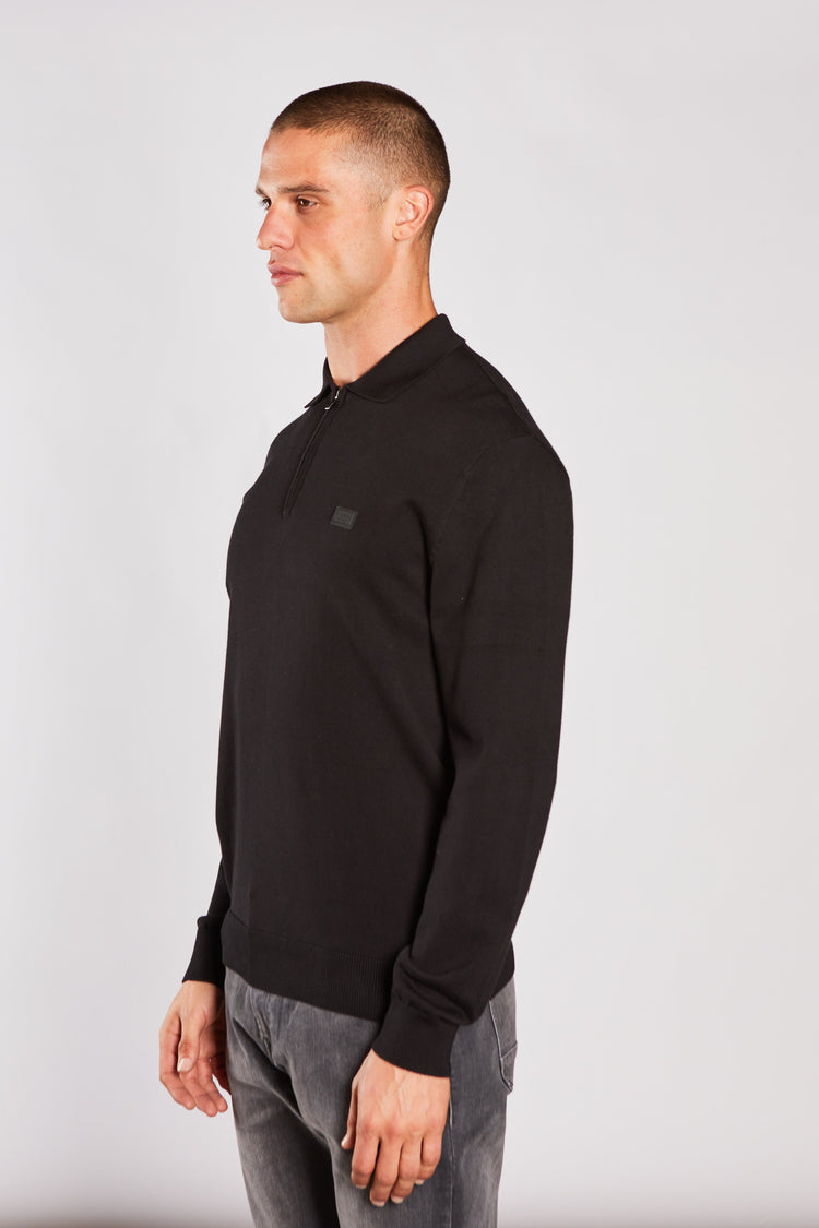 Dino Knit Polo Black Tar