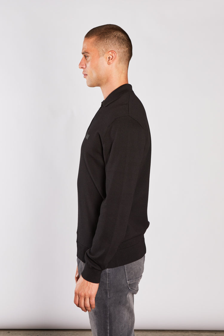 Dino Knit Polo Black Tar