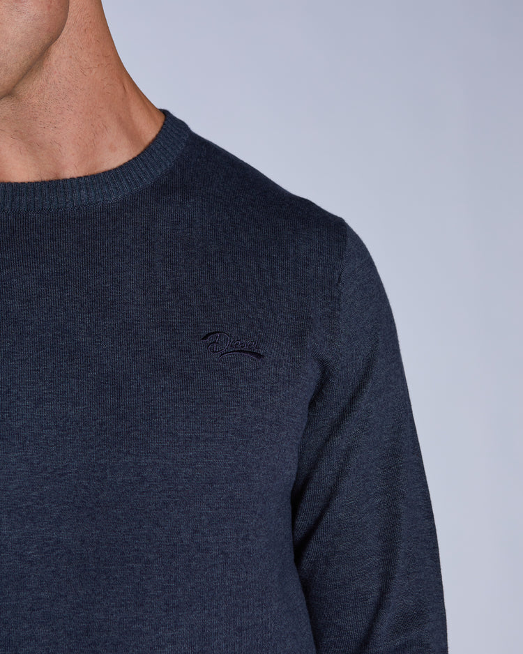 Dylan Round Neck Petrol Blue Marl