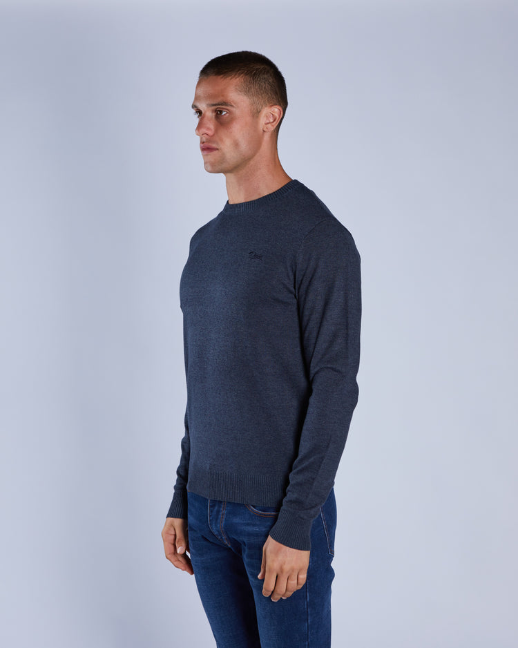Dylan Round Neck Petrol Blue Marl