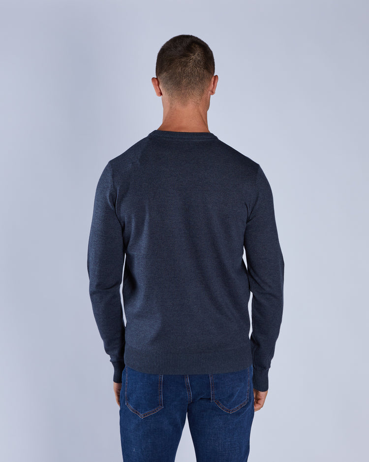Dylan Round Neck Petrol Blue Marl