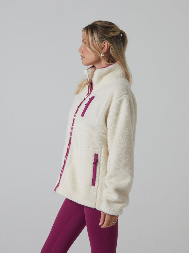 Emery Borg Fleece Zipper Ivory