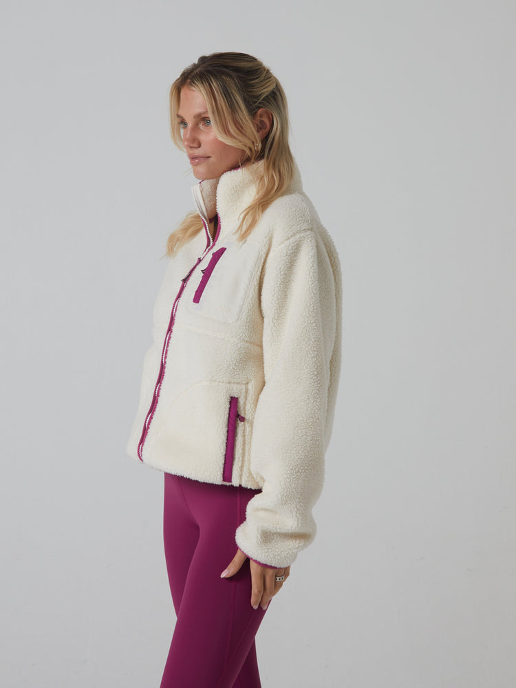 Emery Borg Fleece Zipper Ivory