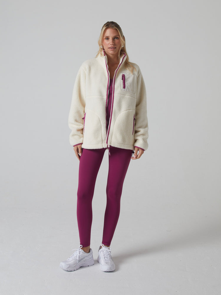 Emery Borg Fleece Zipper Ivory