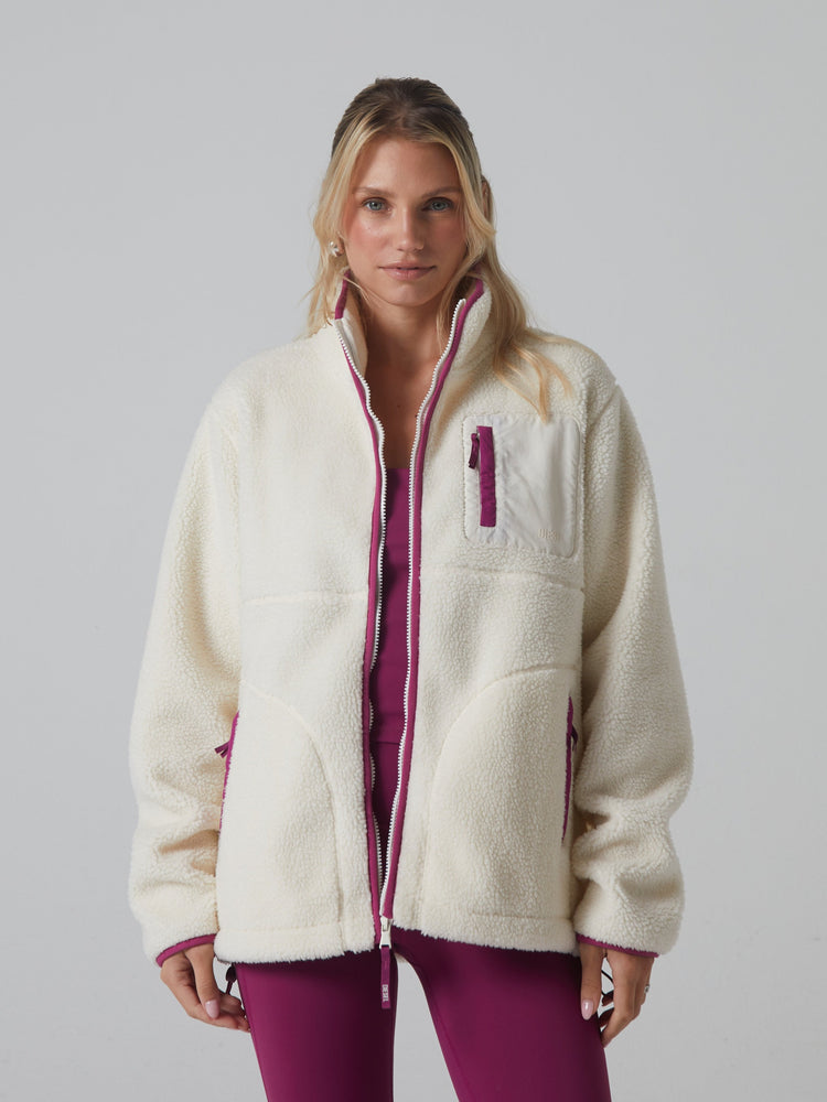 Emery Borg Fleece Zipper Ivory