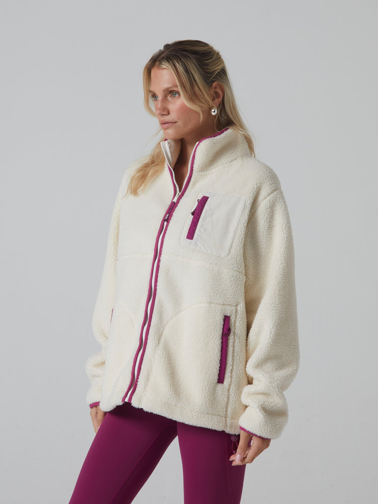 Emery Borg Fleece Zipper Ivory
