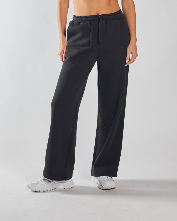 Evie Wide Leg Jogger Black